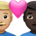 👨🏼‍❤️‍👨🏿 couple with heart: man, man, medium-light skin tone, dark skin tone display on Apple